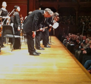 Bows for conductor and soloists...